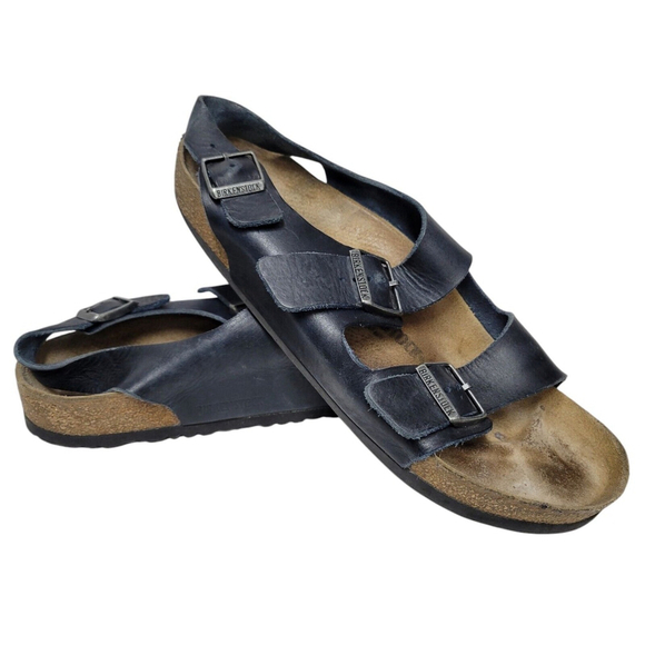 Birkenstock Milano Navy Strap Sandals Size 46 Women's. Pre-owned Condition - Picture 1 of 11